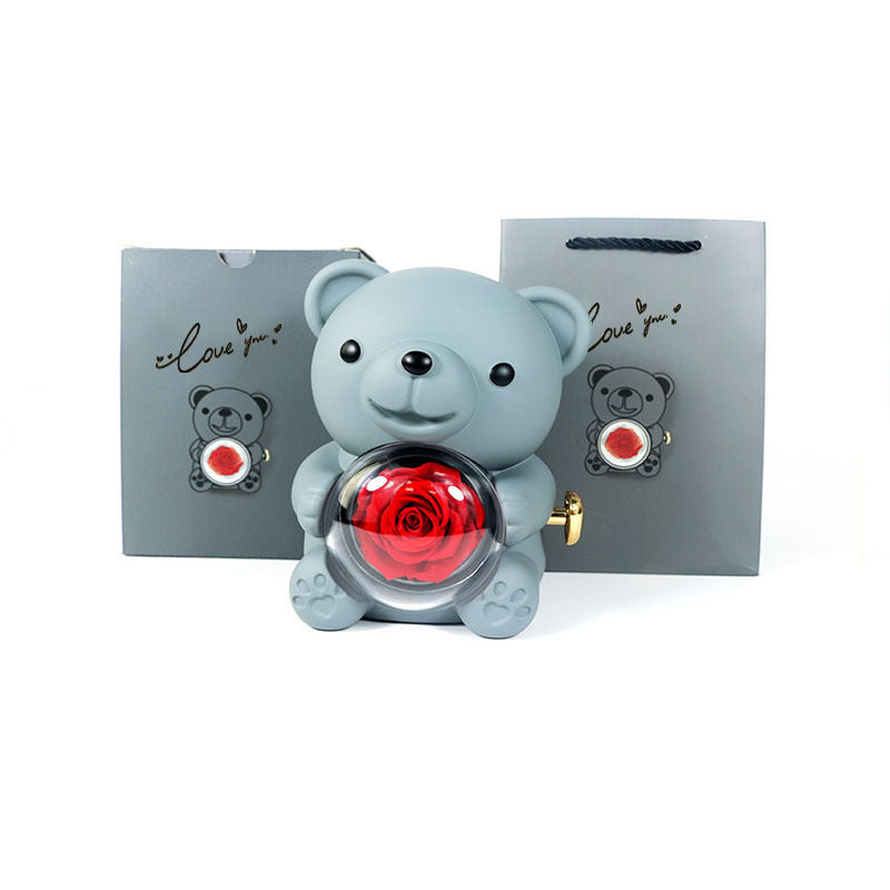 Rose Teddy Bear Gift Box with Necklace – Valentine’s Gift